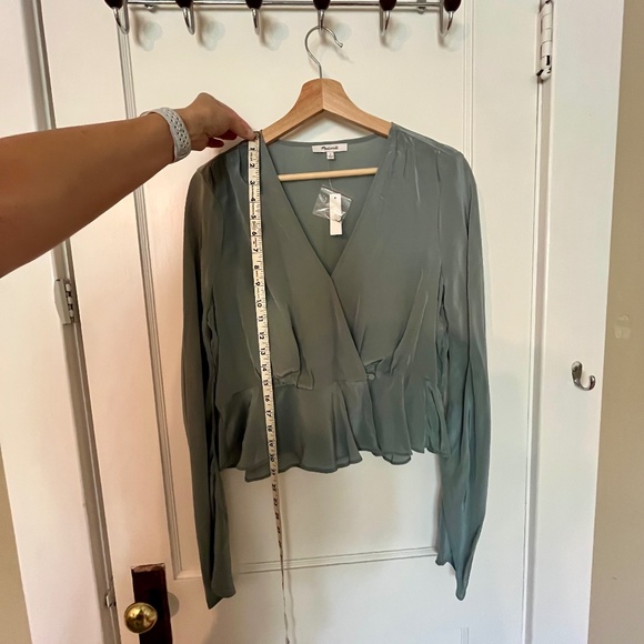 Madewell Bell Sleeve Wrap Top, in Faded River - Picture 4 of 4